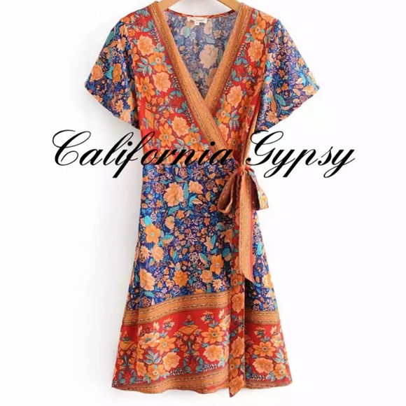 Boho Chic Vintage Floral Wrap Dress🎉RESTOCKED🎉 - Picture 12 of 16